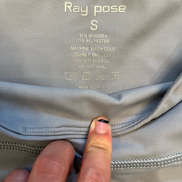 RAYPOSE Womens Yoga Running Capris Leggings Workout Pants High Waist Small - Picture 8 of 12